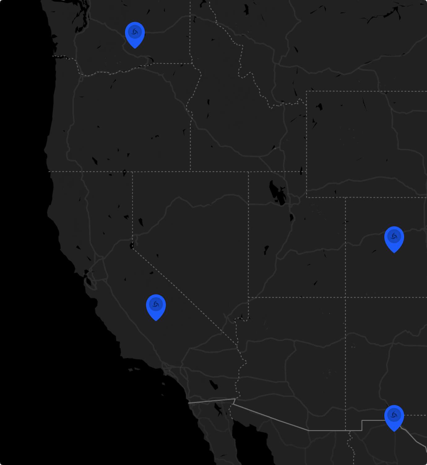 Blade Platforms coverage map of North America